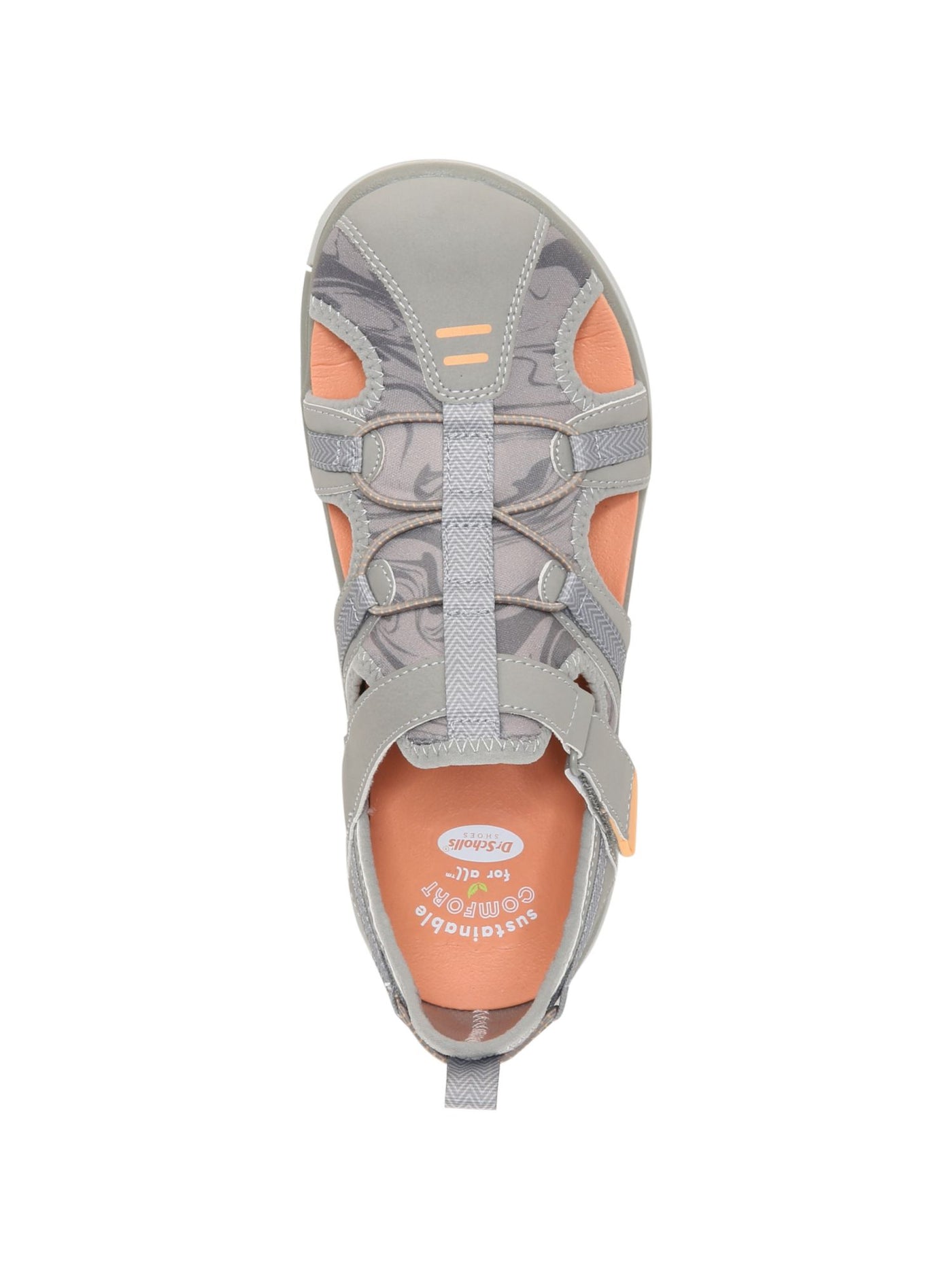 DR SCHOLLS Womens Gray Colorblocked Stripe Back Pull-Tab Cushioned Goring Adelle Trek Round Toe Block Heel Sandals Shoes 8 M