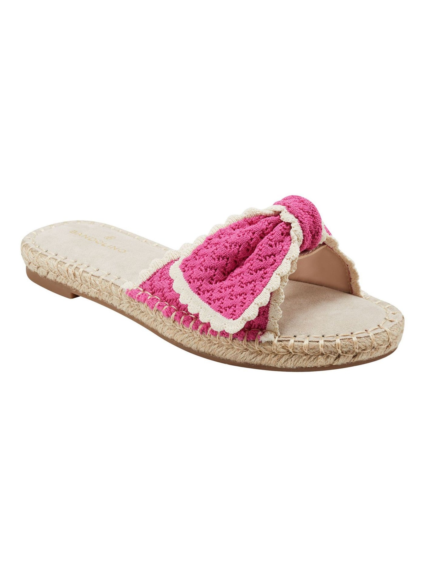 BANDOLINO Womens Pink Knit Bow Accent Padded Braylin Round Toe Slip On Espadrille Shoes 10 M