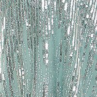 SAY YES TO THE PROM Womens Turquoise Sequined Zippered Lined Sleeveless Square Neck Full-Length Formal Gown Dress