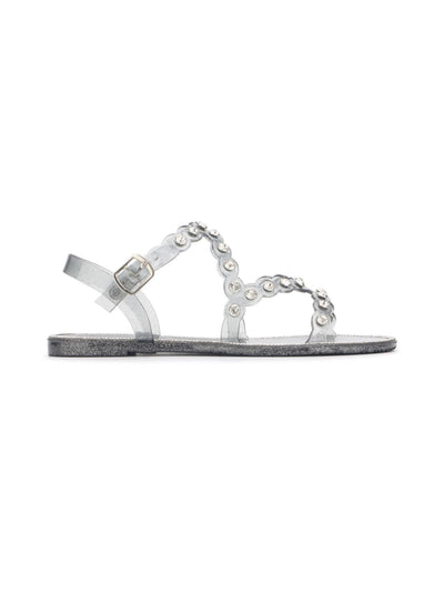 REACTION KENNETH COLE Womens Gray Jelly Embellished Strappy Dahlia Round Toe Buckle Slingback Sandal 10 M