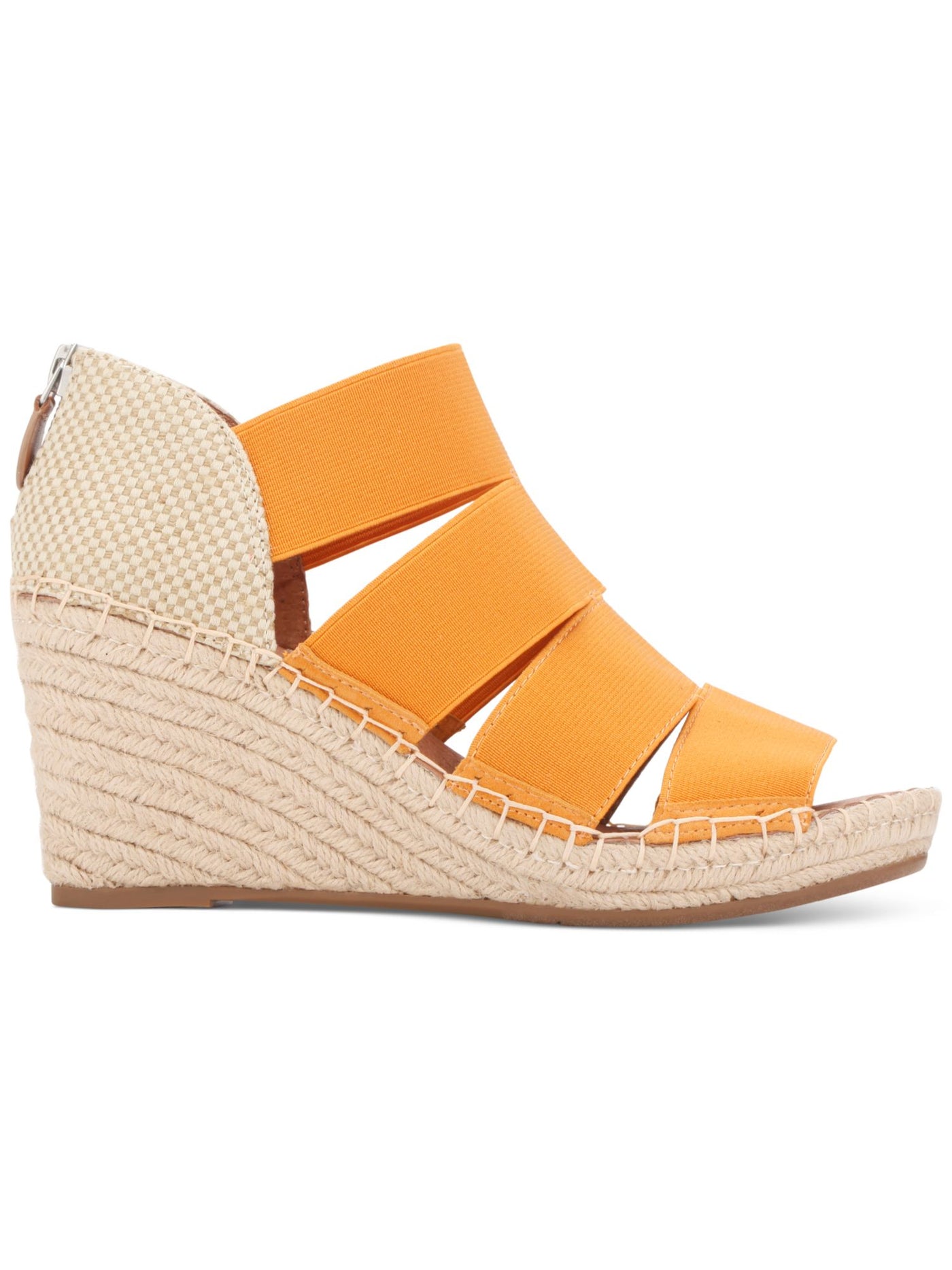 GENTLE SOULS KENNETH COLE Womens Orange Color Block 1 Platform Cushioned Arch Support Slip Resistant Charli Round Toe Wedge Zip-Up Espadrille Shoes 11 M