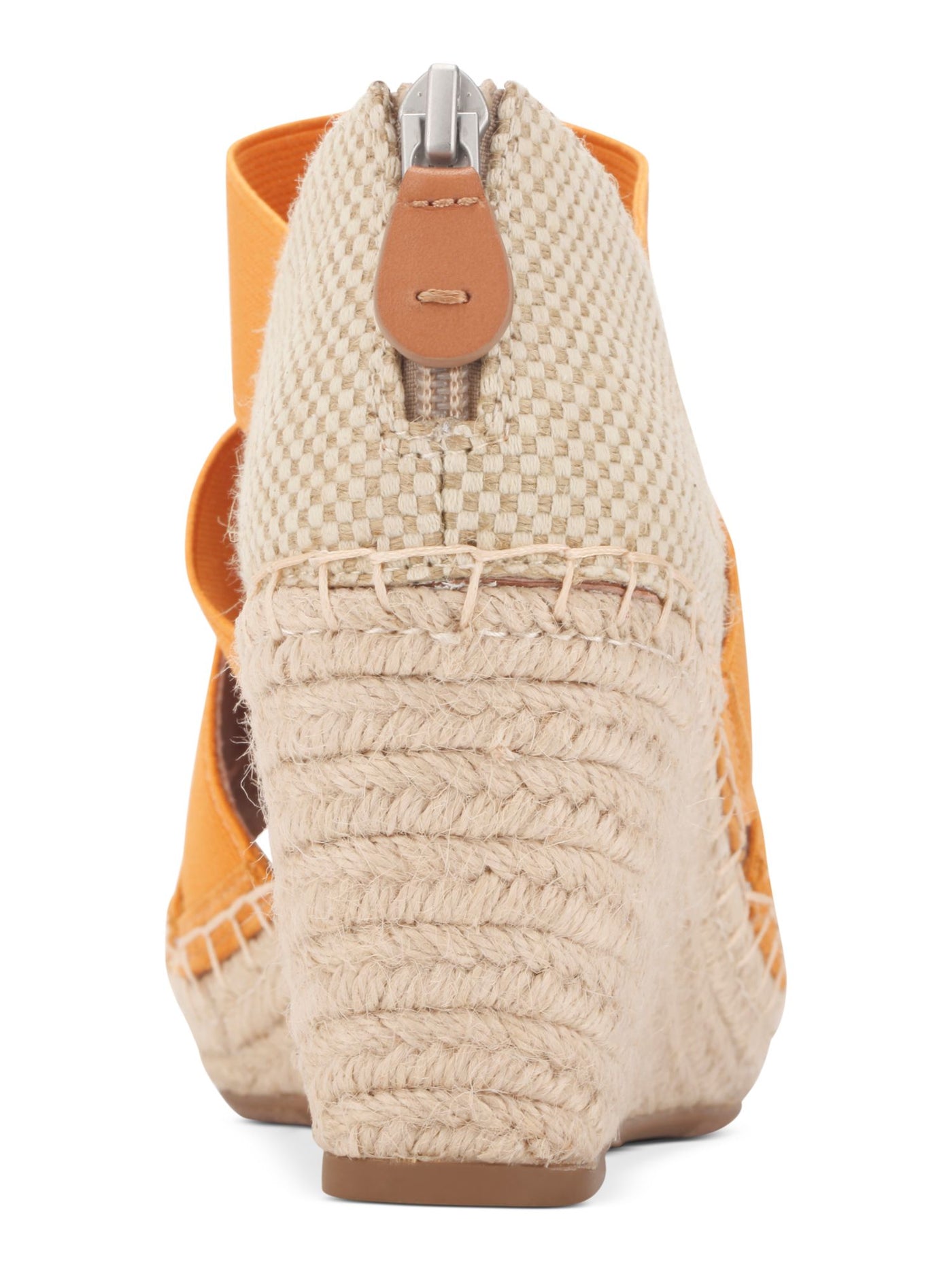 GENTLE SOULS KENNETH COLE Womens Orange Color Block 1 Platform Cushioned Arch Support Slip Resistant Charli Round Toe Wedge Zip-Up Espadrille Shoes 11 M