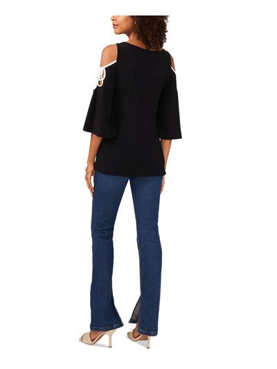 VINCE CAMUTO Womens Cold Shoulder Cut Out 3/4 Sleeve V Neck Party Top