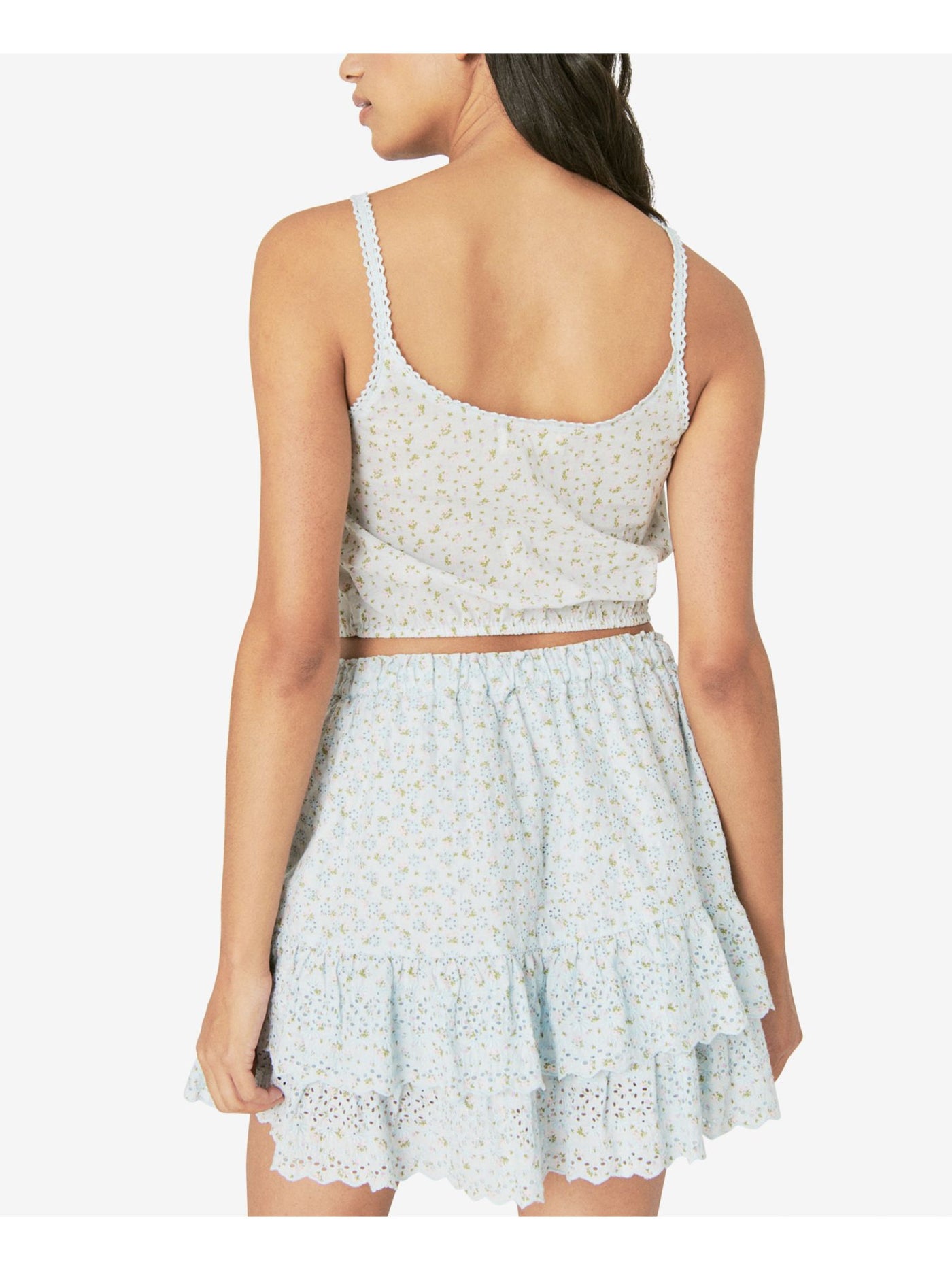 LUCKY BRAND Womens Embroidered Sleeveless Scoop Neck Cami Top