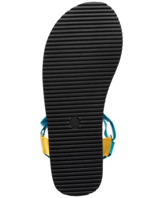 SUN STONE Womens Black Color Block Comfort Asymmetrical Tabbyy Round Toe Platform Slingback Sandal M