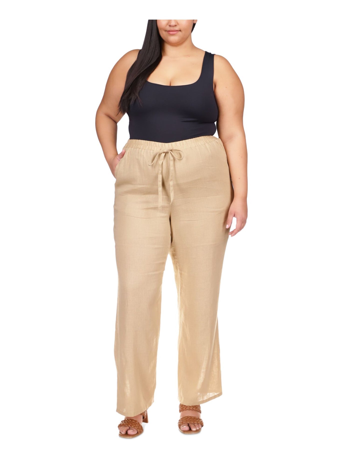 MICHAEL KORS Womens Pocketed Elastic Waist Wear To Work Straight leg Pants