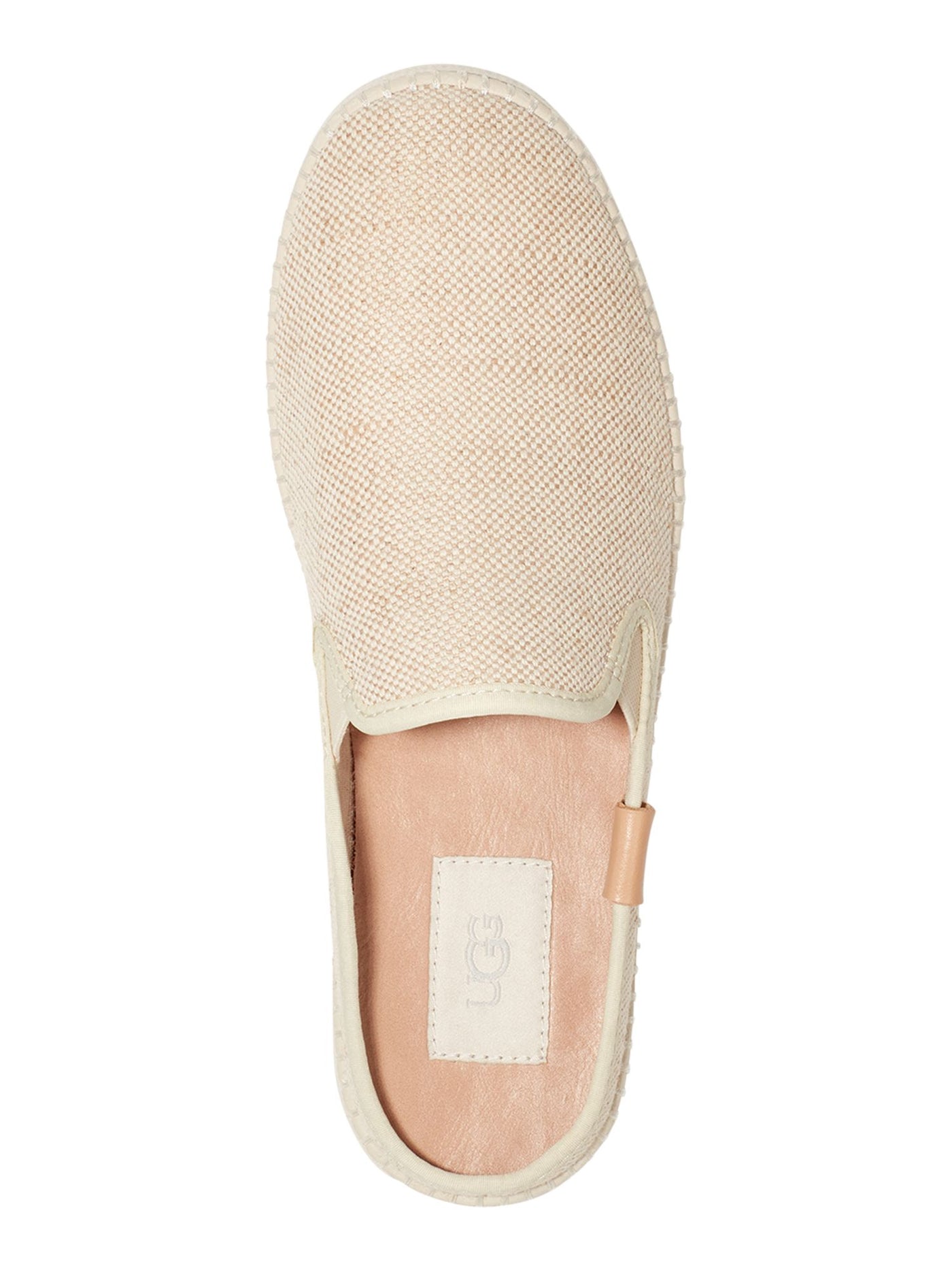 UGG Womens Beige Woven Goring Removable Insole Cushioned Delu Round Toe Platform Slip On Mules 5.5