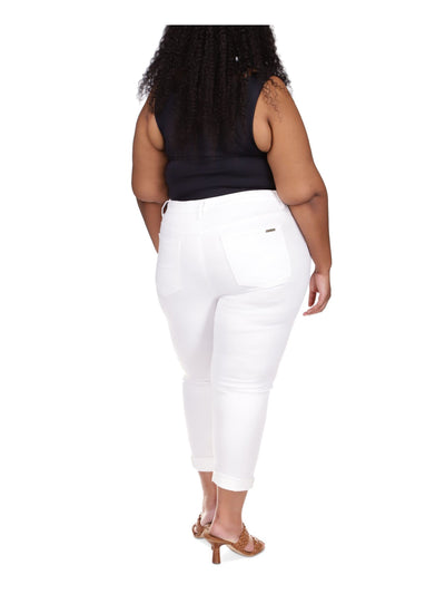 MICHAEL KORS Womens Pocketed Button Fly Skinny Cropped High Waist Jeans