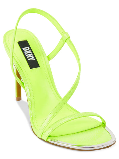 DKNY Womens Green Asymmetrical Danielle Round Toe Stiletto Slip On Dress Slingback Sandal 8.5