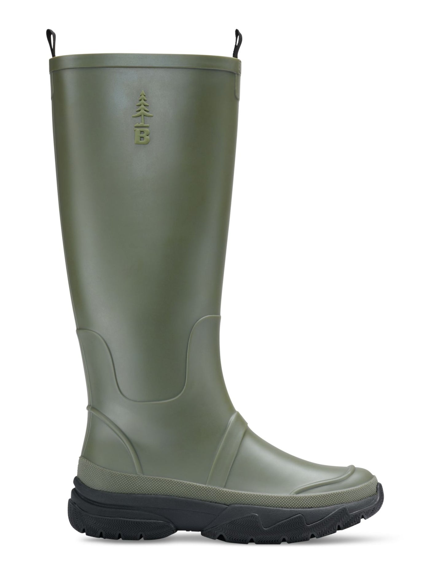 BASS OUTDOOR Womens Green Waterproof Cushioned Removable Insole Field Round Toe Rain Boots 7 M