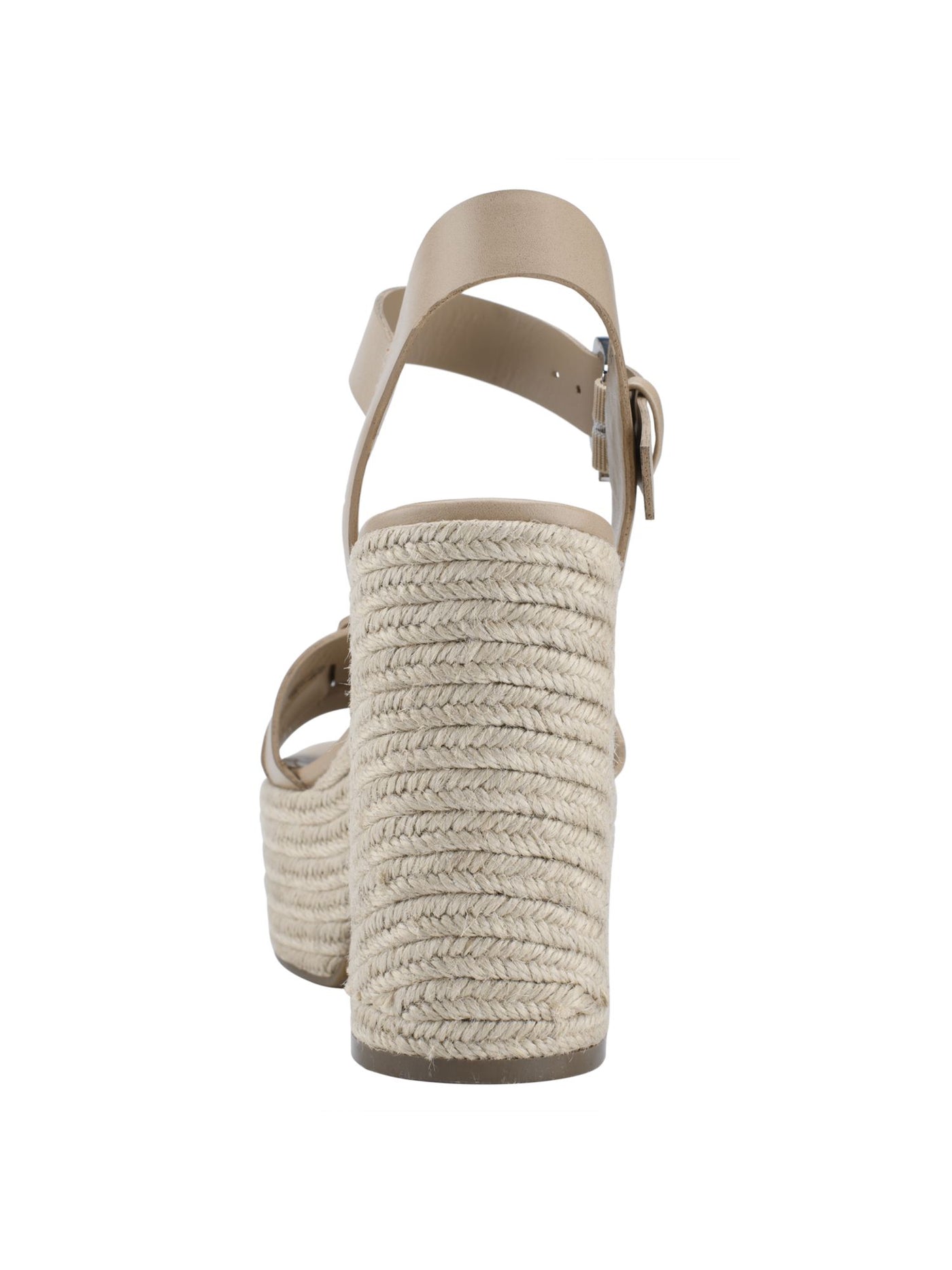 MARC FISHER Womens Beige Padded Woven 2" Platform Adjustable Strap Ankle Strap Viga Round Toe Block Heel Buckle Espadrille Shoes 6.5 M