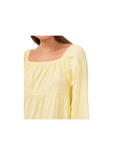 RILEY&RAE Womens Yellow Long Sleeve Square Neck Blouse XS