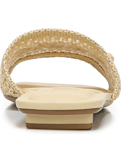 FRANCO SARTO Womens Beige Chain Cushioned Woven Caven Square Toe Slip On Slide Sandals 8 M