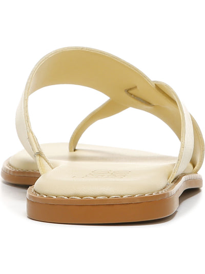 FRANCO SARTO Womens Beige Cushioned Woven Jenice Round Toe Slip On Slide Sandals Shoes 7.5 M