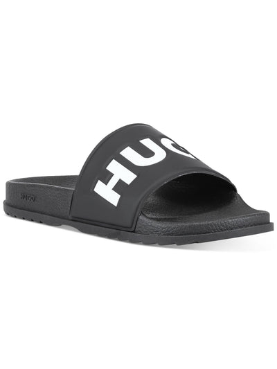 HUGO Mens Black Logo Comfort Match Open Toe Platform Slip On Slide Sandals Shoes 45