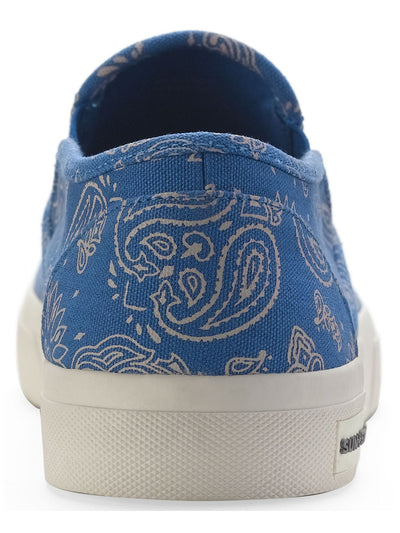 SUN STONE Mens Blue Bandana Goring Padded Reins Round Toe Platform Slip On Sneakers Shoes 8 M