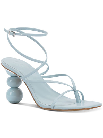 INC Womens Light Blue Padded Strappy Lilliana Square Toe Sculpted Heel Buckle Heeled Sandal 10 M