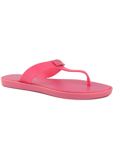 JUICY COUTURE Womens Pink Logo Hardware Cushioned Seneca Round Toe Slip On Thong Sandals Shoes 6