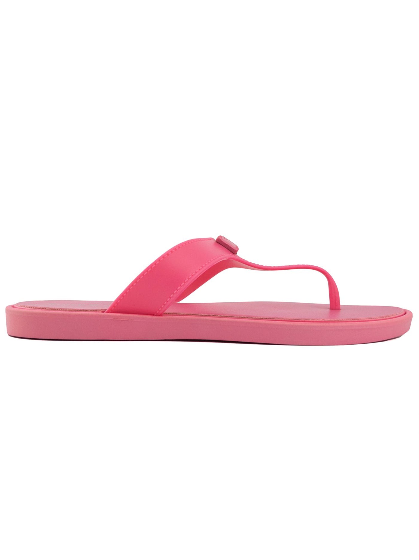 JUICY COUTURE Womens Pink Logo Hardware Cushioned Seneca Round Toe Slip On Thong Sandals Shoes 6