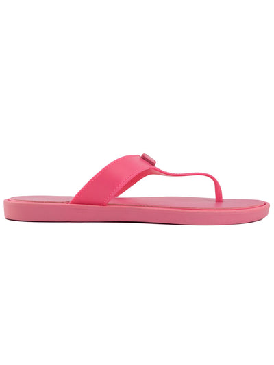JUICY COUTURE Womens Pink Logo Hardware Cushioned Seneca Round Toe Slip On Thong Sandals Shoes 6