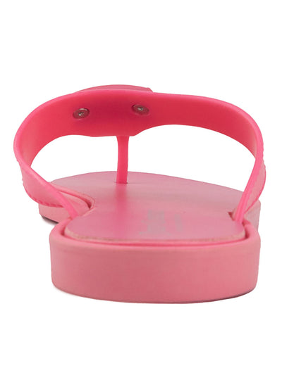 JUICY COUTURE Womens Pink Logo Hardware Cushioned Seneca Round Toe Slip On Thong Sandals Shoes 6
