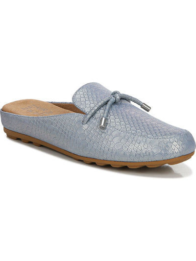 NATURALIZER Womens Light Blue Bow Accent Non-Slip Demur-knot Round Toe Slip On Leather Mules 6 M