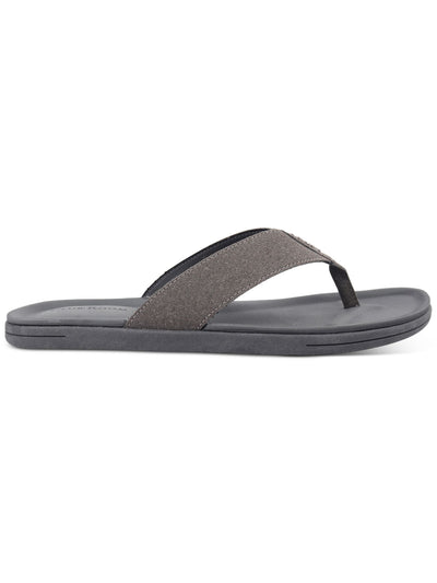 CLUBROOM Mens Gray Padded Riley Round Toe Slip On Flip Flop Sandal 11 M