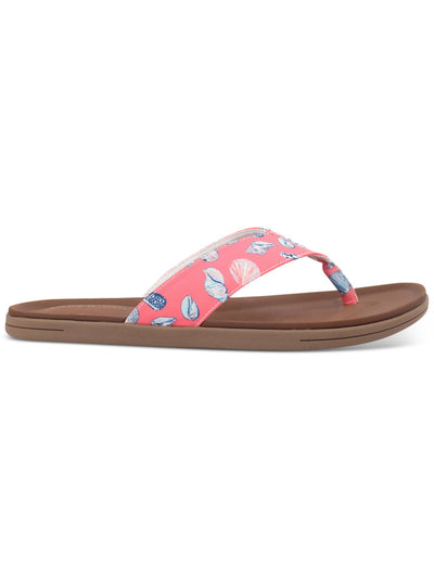 CLUBROOM Mens Coral Printed Padded Riley Round Toe Slip On Flip Flop Sandal 12 M