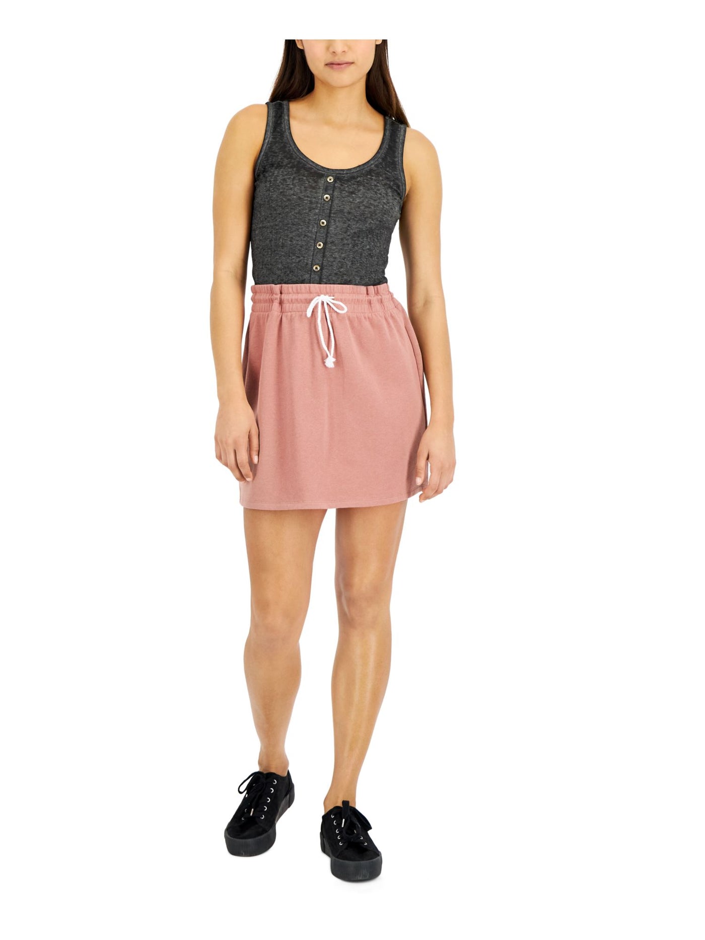 GRAYSON THREADS BLACK LABEL Womens Pink Unlined Drawstring Elastic Waist Short A-Line Skirt XS