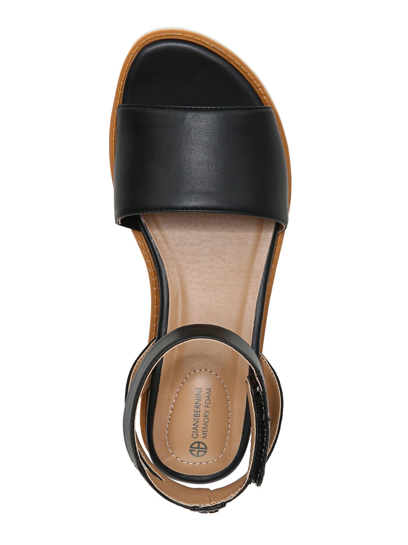GIANI BERNINI Womens Black Cushioned Constancia Round Toe Wedge Sandals Shoes 5 M