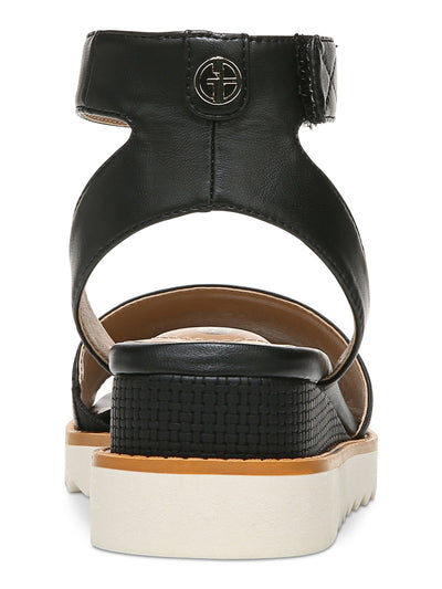 GIANI BERNINI Womens Black Cushioned Constancia Round Toe Wedge Sandals Shoes 5 M