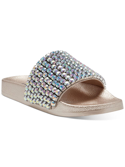 INC Womens Pink Embellished Comfort Peymin Round Toe Slip On Slide Sandals 6 M