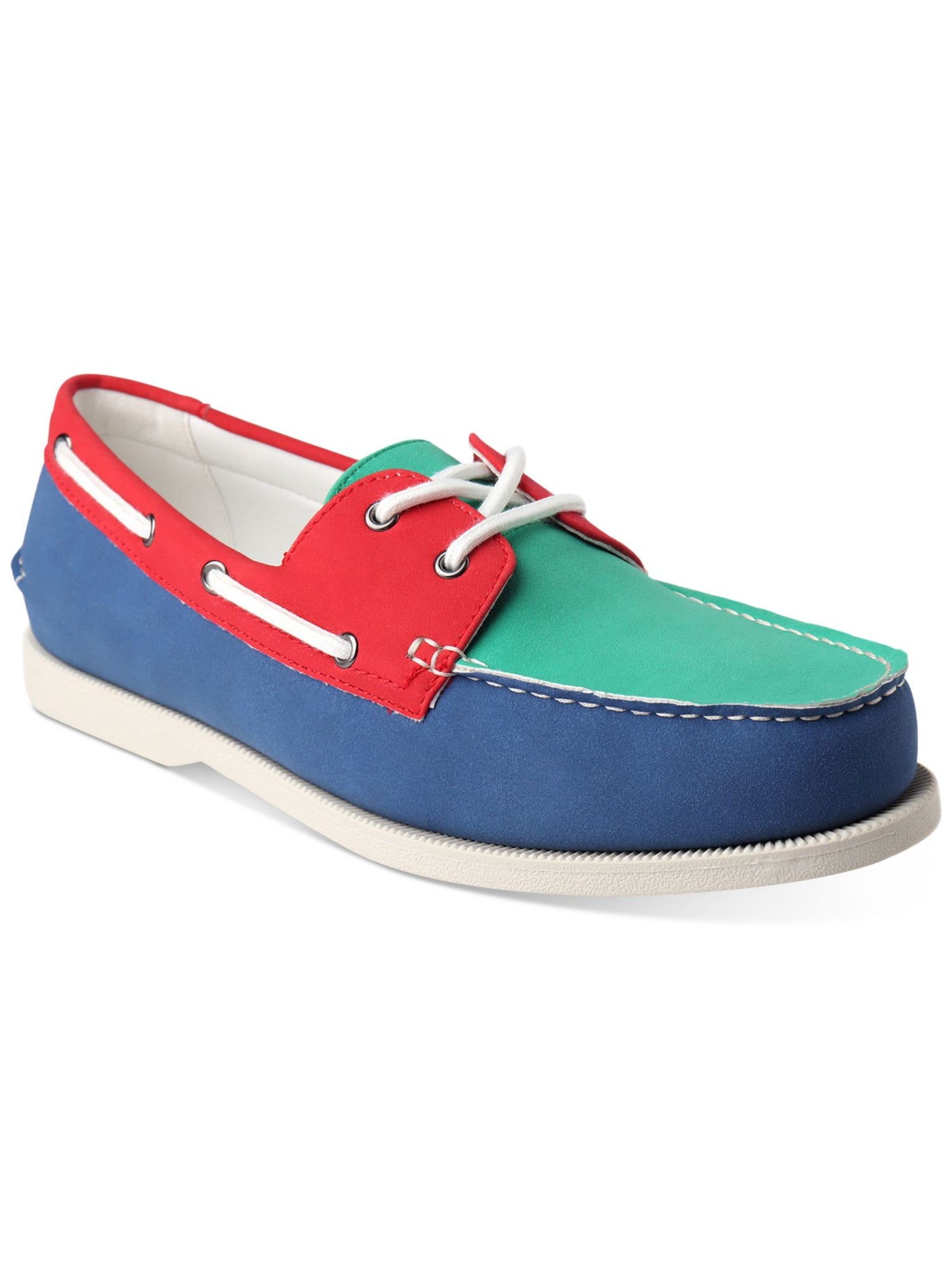 CLUBROOM Mens Blue Color Block Comfort Elliot Round Toe Lace-Up Boat Shoes 8.5 M