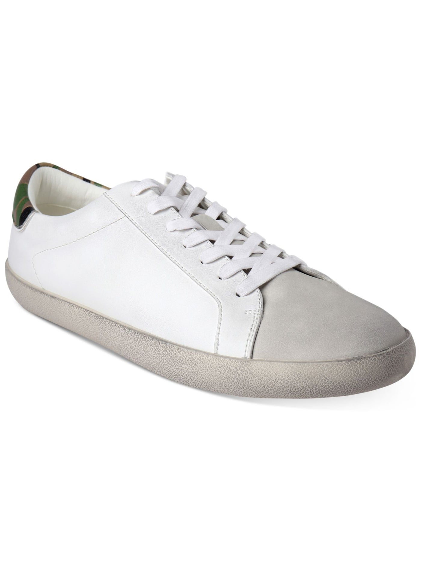 INC Mens White Mixed Media Padded Damon Round Toe Lace-Up Sneakers Shoes 7 M