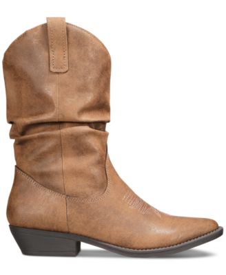 STYLE & COMPANY Womens Brown Ruched Comfort Dannaa Almond Toe Block Heel Western Boot 7 M