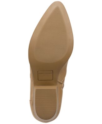 SUN STONE Womens Tan Beige Goring Cushioned Grangerr Pointed Toe Block Heel Zip-Up Booties M