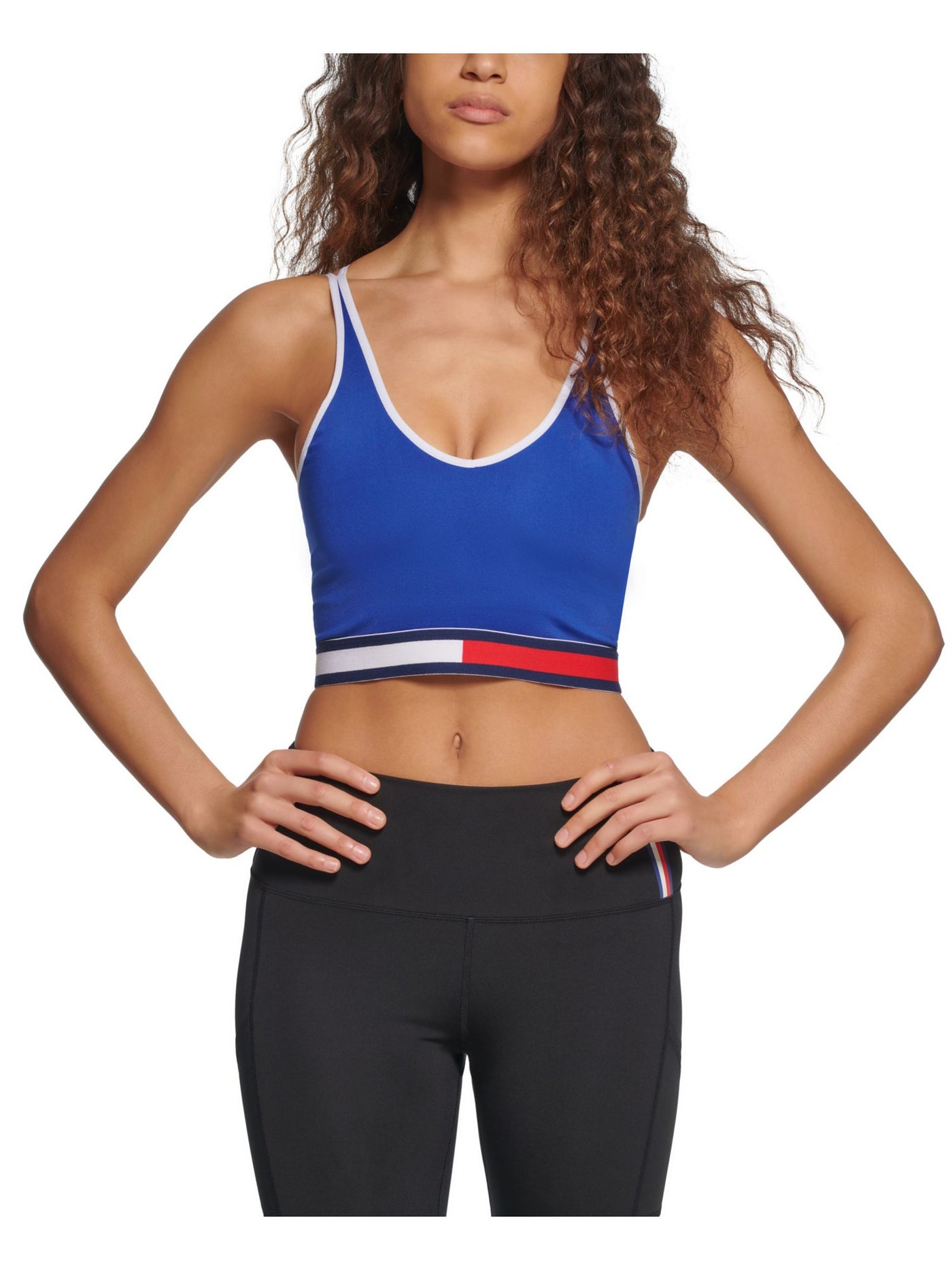 TOMMY HILFIGER SPORT Intimates Blue Low Impact Removable Pads Sports Bra M