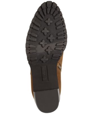 GIANI BERNINI Womens Brown Strap Detail Cushioned Lug Sole Goring Halllee Round Toe Block Heel Zip-Up Booties M