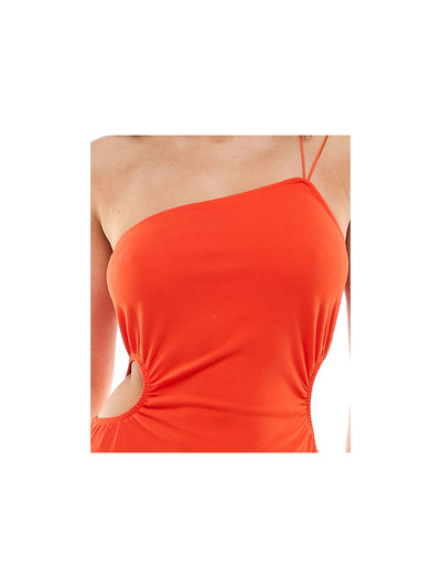 SPEECHLESS Womens Orange Sleeveless Asymmetrical Neckline Above The Knee Party Sheath Dress XL