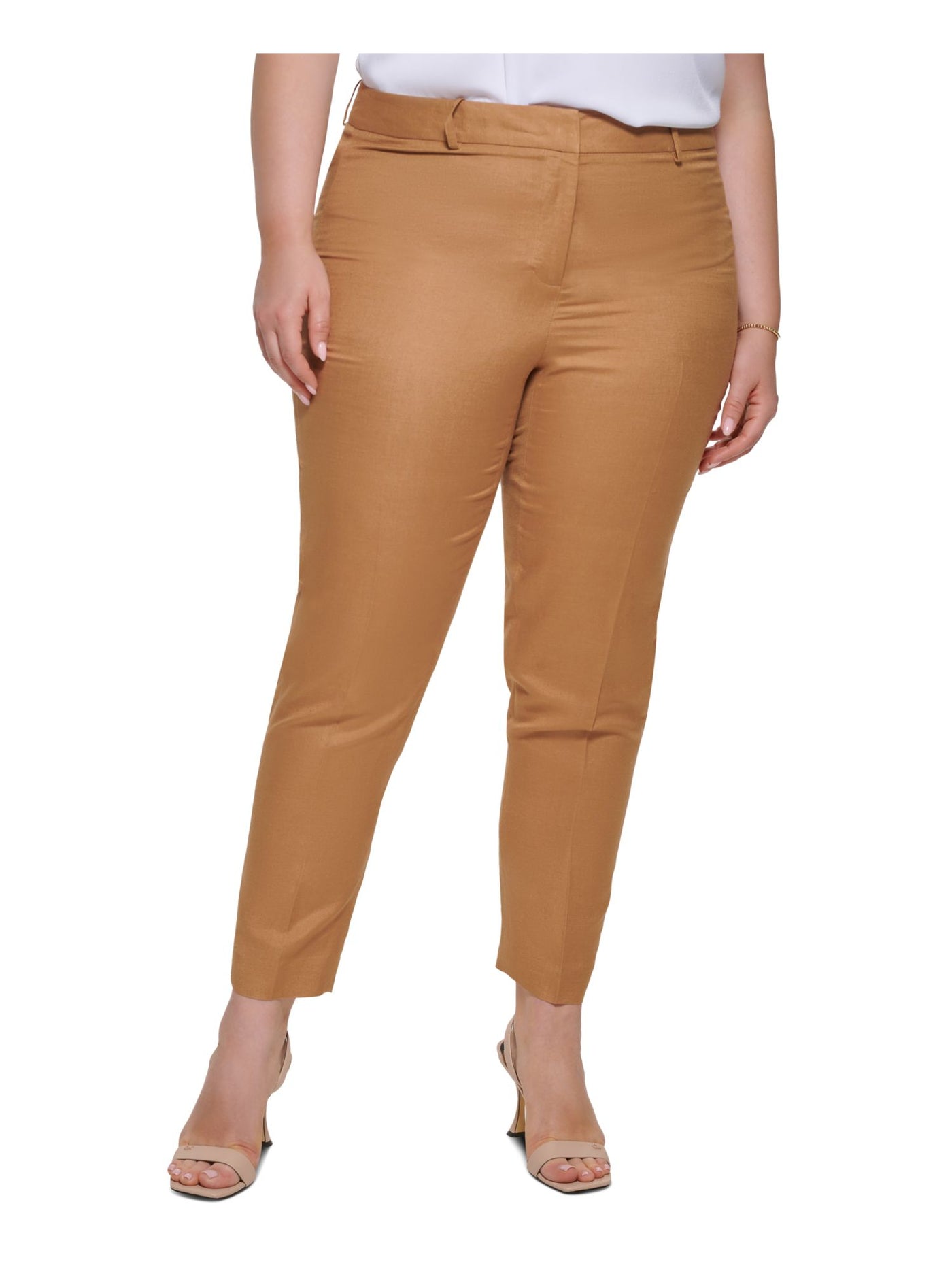 CALVIN KLEIN Womens Zippered Wear To Work Cropped Pants