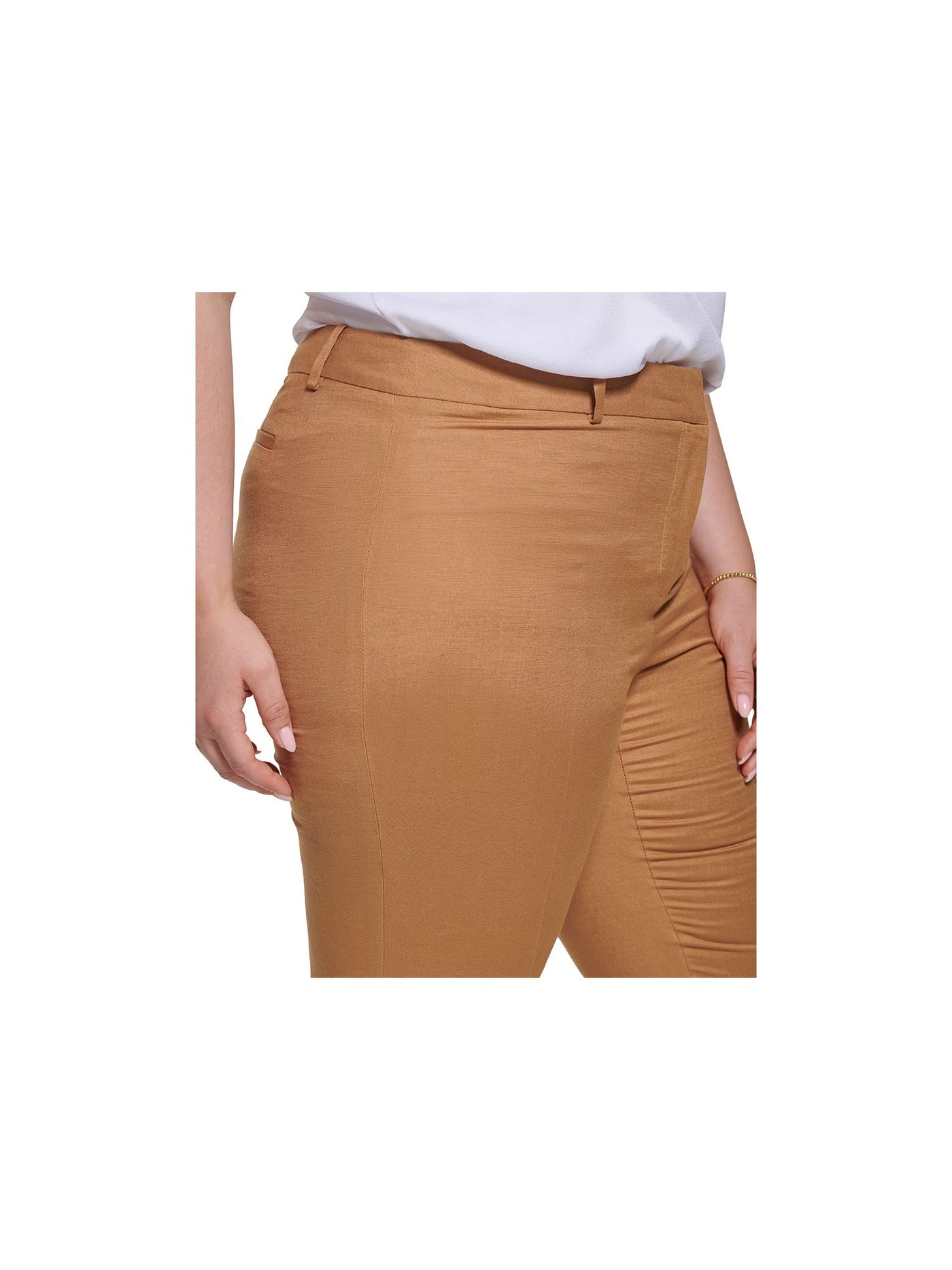 CALVIN KLEIN Womens Zippered Wear To Work Slim Leg Cropped Pants