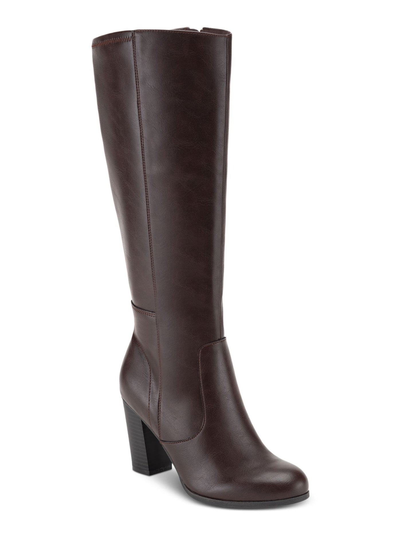 STYLE & COMPANY Womens Brown Padded Addyy Round Toe Block Heel Zip-Up Dress Boots 6.5 M