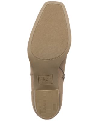 STYLE & COMPANY Womens Beige Goring Aloraa Almond Toe Block Heel Zip-Up Booties M