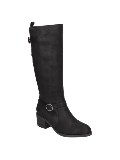 BELLA VITA Womens Black Buckle Accent Baina Round Toe Block Heel Zip-Up Boots Shoes 7.5 M