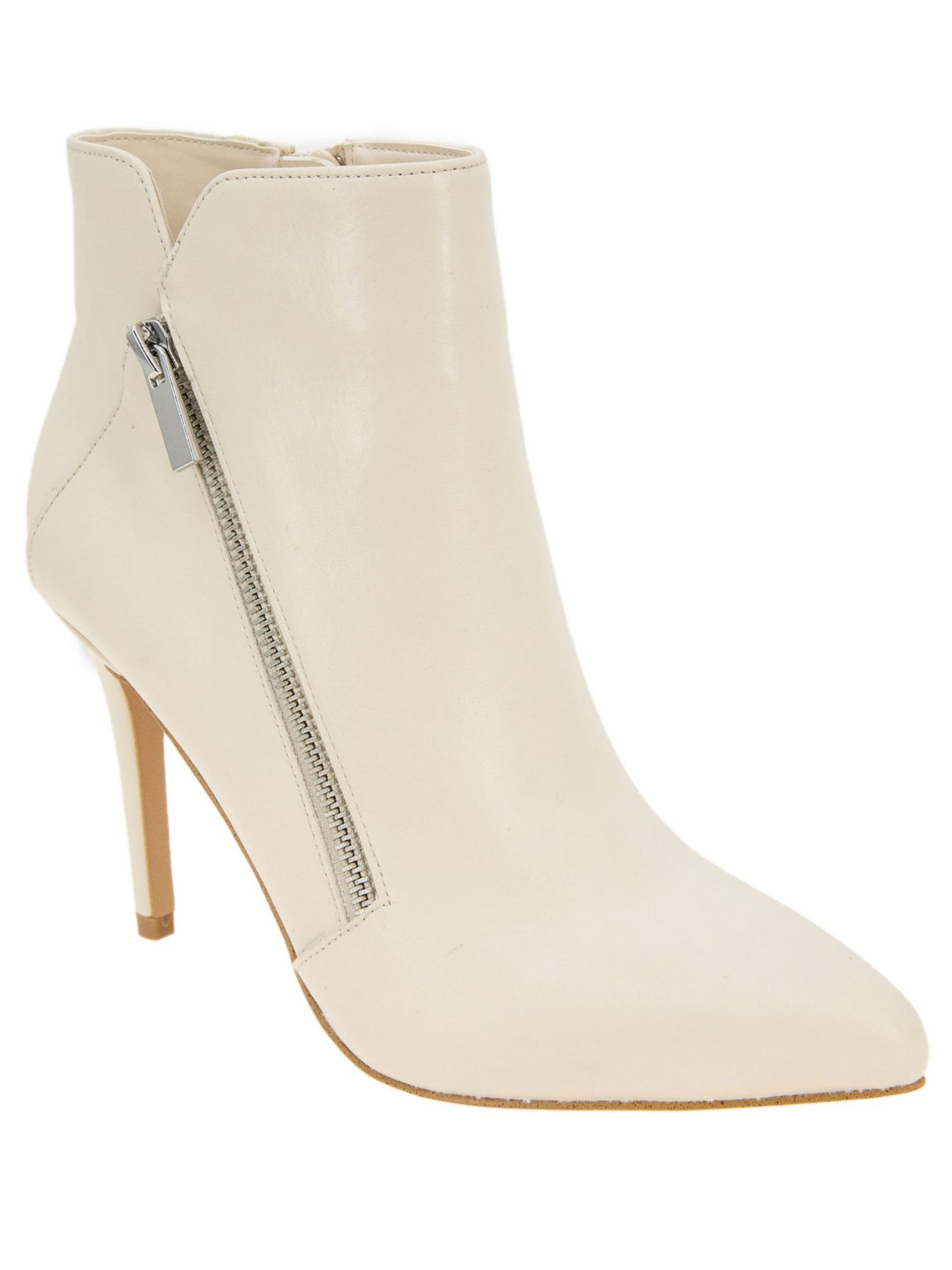 BCBGENERATION Womens Ivory Comfort Houston Pointy Toe Stiletto Zip-Up Dress Booties 6.5 M