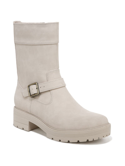 SOUL BY NATURALIZER Womens Beige Cushioned Newport Round Toe Block Heel Zip-Up Boots Shoes 7 M