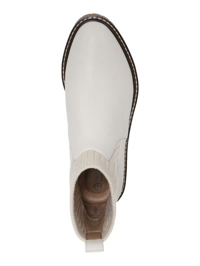 GIANI BERNINI Womens Cream Beige Mixed Media Back Pull Tab Cushioned Slip Resistant Maxxine Round Toe Block Heel Booties 6 M