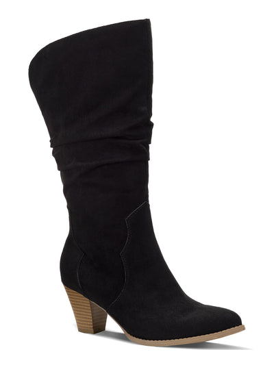 STYLE & COMPANY Womens Black Comfort Arlenee Almond Toe Block Heel Zip-Up Slouch Boot 7.5 M