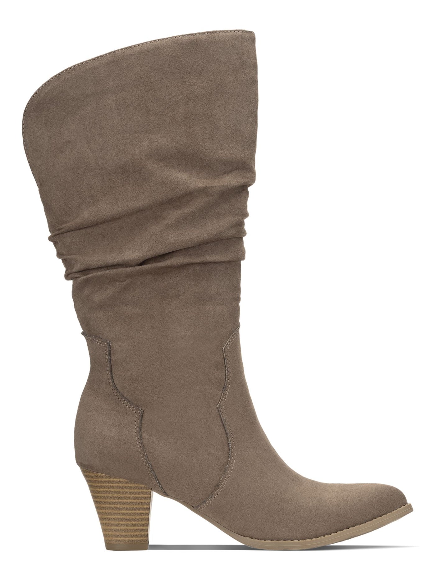 STYLE & COMPANY Womens Beige Comfort Arlenee Almond Toe Block Heel Zip-Up Slouch Boot 9 M