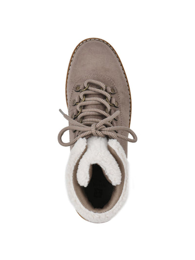 WHITE MOUNTAIN Womens Beige Water Resistant Round Toe Lace-Up Booties 9 M